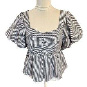 Old Navy Balloon Sleeve‎ Nautical Stripe Top L